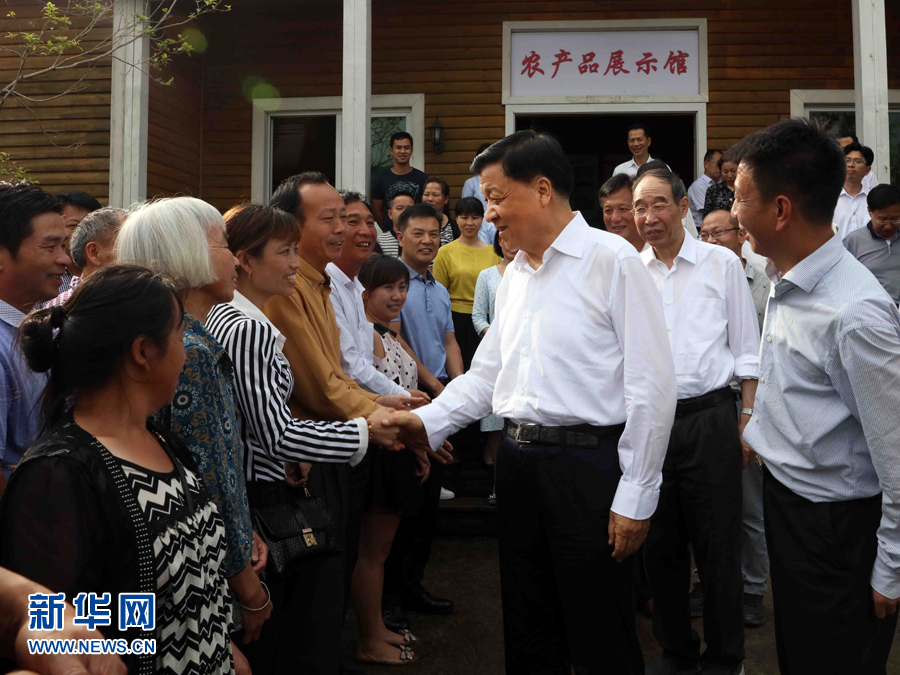 6月8日至10日，中共中央政治局常委、中央書記處書記劉云山在福建調研。這是6月9日，劉云山在周寧縣上洋村與村民親切交談。新華社記者 劉衛(wèi)兵 攝