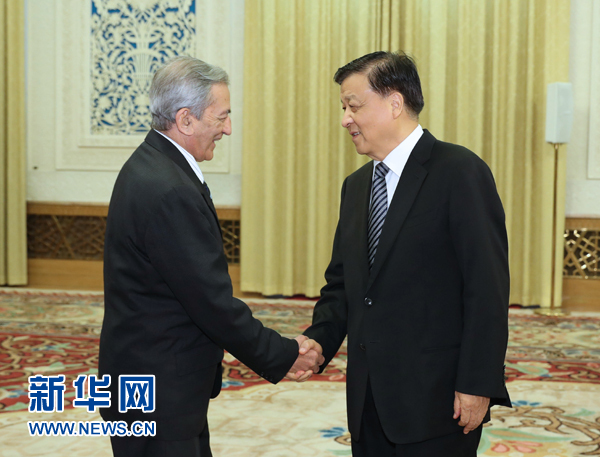 6月21日，中共中央政治局常委、中央書記處書記劉云山在北京會見古共中央書記處書記、國際關(guān)系部部長巴拉格爾率領(lǐng)的古巴共產(chǎn)黨代表團(tuán)。新華社記者馬占成攝