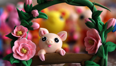 粘土捏塑 &ldquo;萌豬&rdquo;迎春