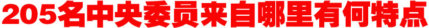 205名中央委員來自哪里？有何特點(diǎn)？