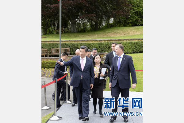 11月20日，中國(guó)國(guó)家主席習(xí)近平在惠靈頓同新西蘭總理約翰&middot;基舉行會(huì)談。 新華社記者 李學(xué)仁 攝
