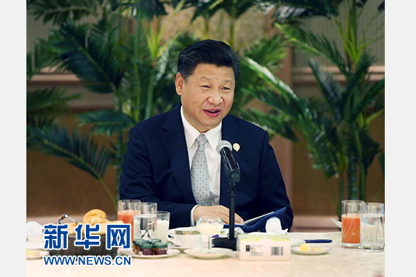 12月5日，國家主席習近平在約翰內(nèi)斯堡再次集體會見17位非洲國家領導人。 新華社記者 姚大偉 攝