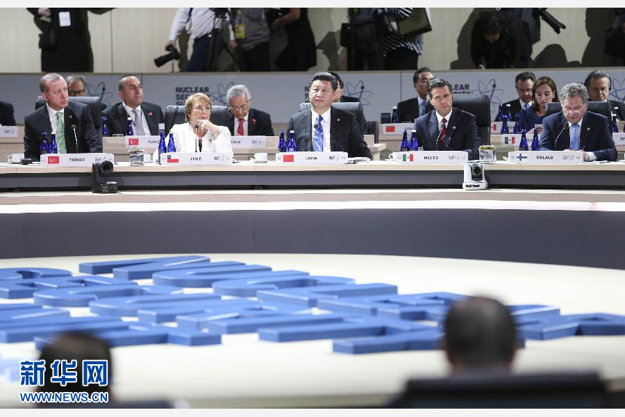 4月1日，第四屆核安全峰會在美國首都華盛頓舉行。國家主席習近平出席并發(fā)表題為《加強國際核安全體系，推進全球核安全治理》的重要講話。新華社記者蘭紅光攝